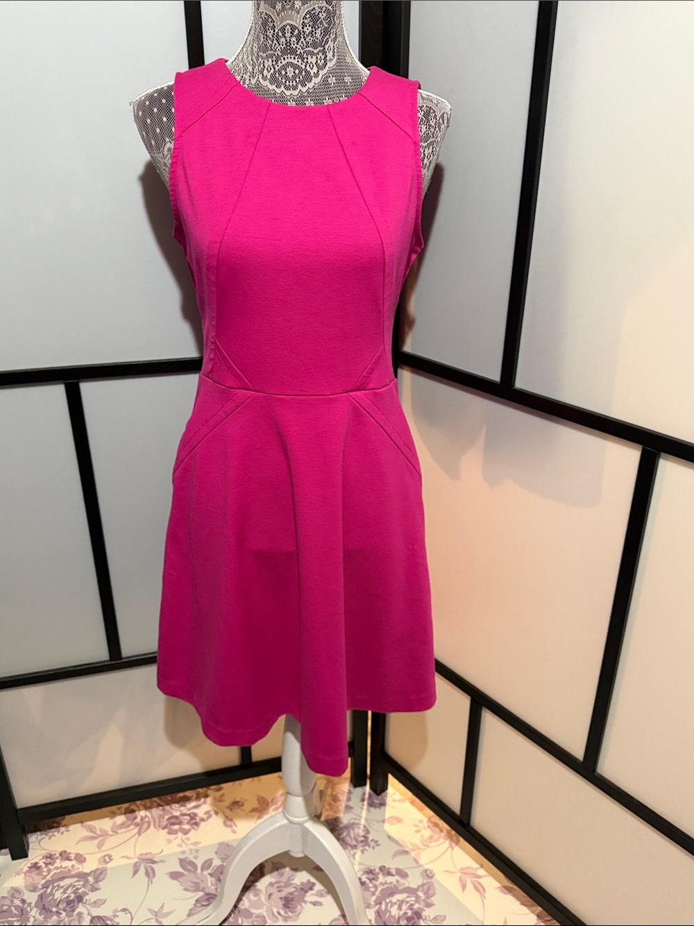 Jennifer Lopez Hot Pink Sleeveless A-Line Mini Dress